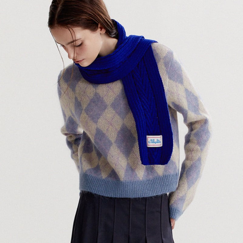 ALLINCOMPLETE Fular Mini Tricotat cu Săgeți (8 culori)