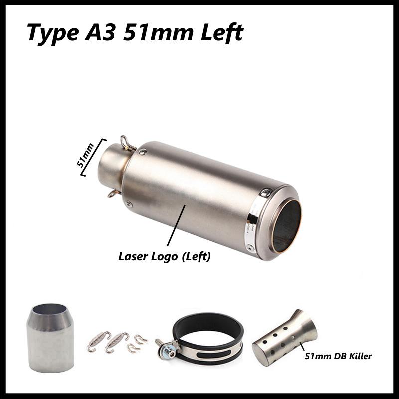 51mm 61mm Motorcycle Exhaust Pipe Muffler DB Killer Left Right Side Universal for ER6N SV650 CRF230 Z800 R1 CB650F CB1000R MT07