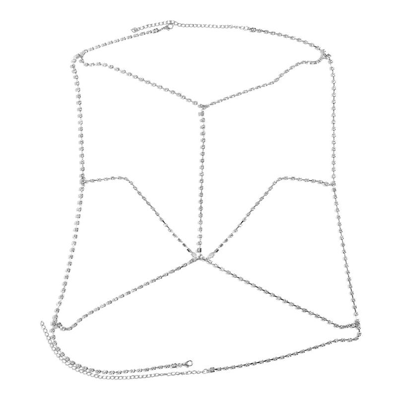 Sexy   Round Beads Waist Chain Beach Bra Bikini Chest Chain Zircon Tassel Women Body Chain Jewelry Accessories