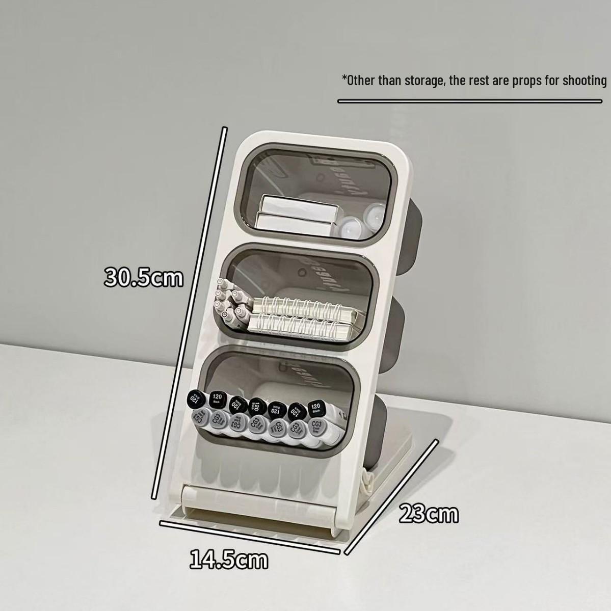 Angled Multi-Compartment Desk Pen Holder and Stationery Organizer
