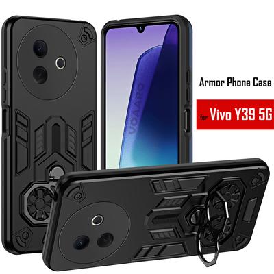 Doppel-Fingerring-Panzerabdeckung für Vivo Y39 5G Hülle für Vivo Y39 5G Drehbarer Metallbügel Ständer Halter Hülle Stoßfeste Capa