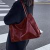 Fashion PU Tote Bag Vintage All-match Large Capacity Commuting Bag Shoulder Bag Daily Life Shopping Bag