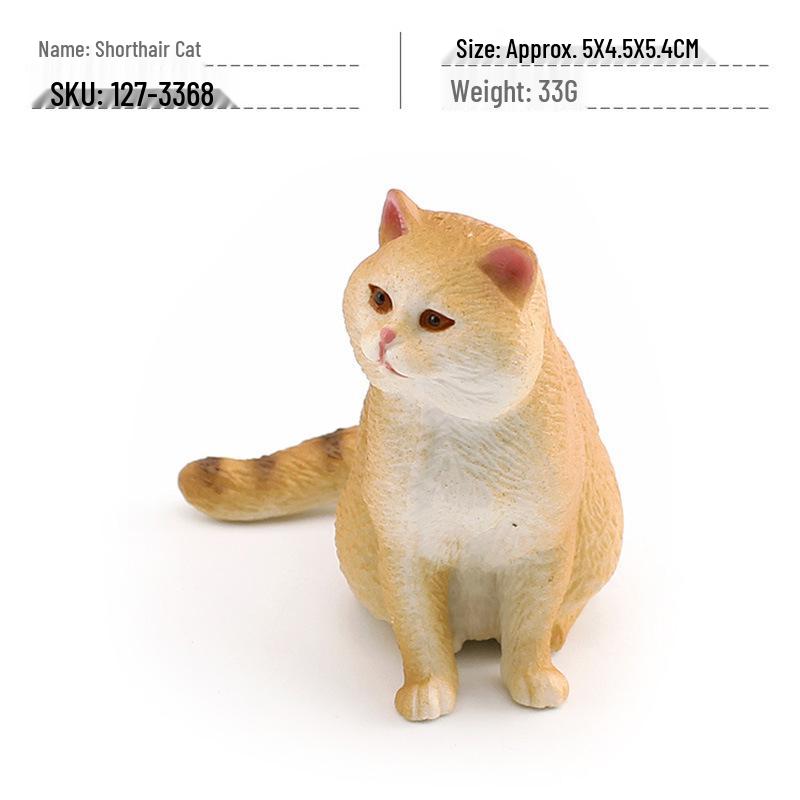 Cross-Border Mini Pet Cat Simulation Model: Orange, Fat, British Shorthair, Farm Cats Decoration Ornament