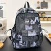 Rucksack mit Graffiti-Print, große Kapazität, Partnerrucksack, Schülerschultasche