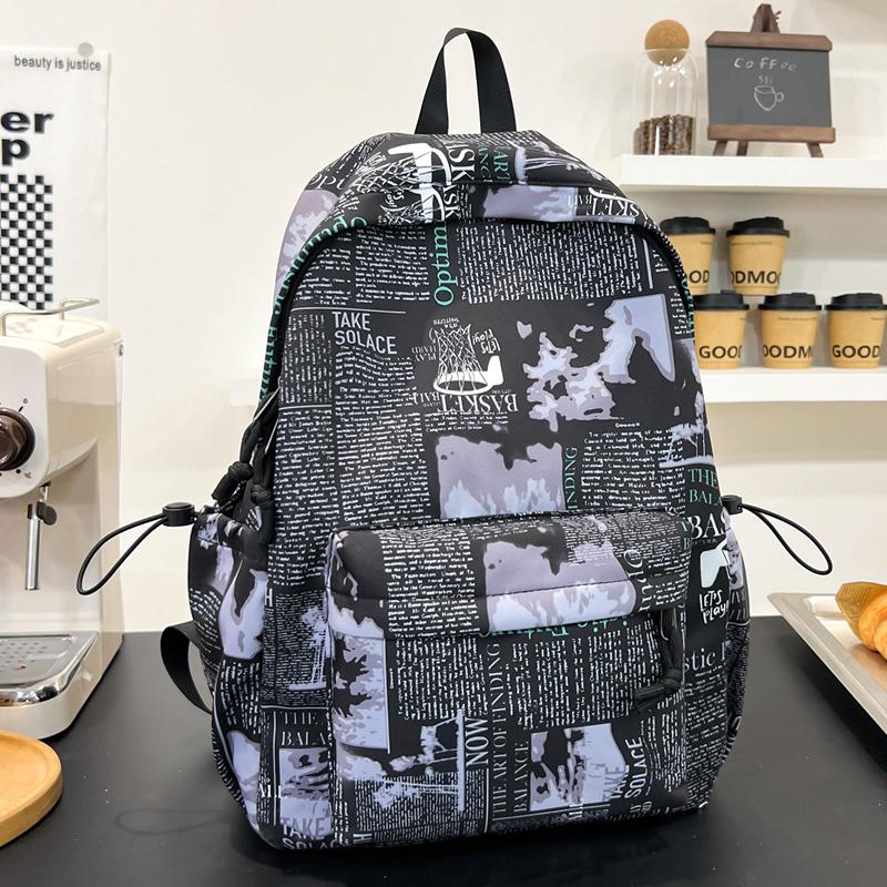 Rucksack mit Graffiti-Print, große Kapazität, Partnerrucksack, Schülerschultasche