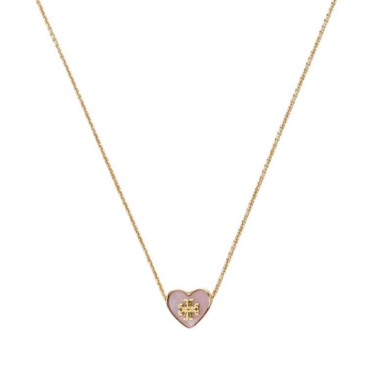 Tory Burch Heart Design 18K Gold Brass Necklace Women necklace 160160 F,Gold
