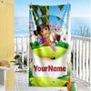 Dora Explorer Customized Name Beach Towel Super Soft Microfiber Quickdry Fabric
