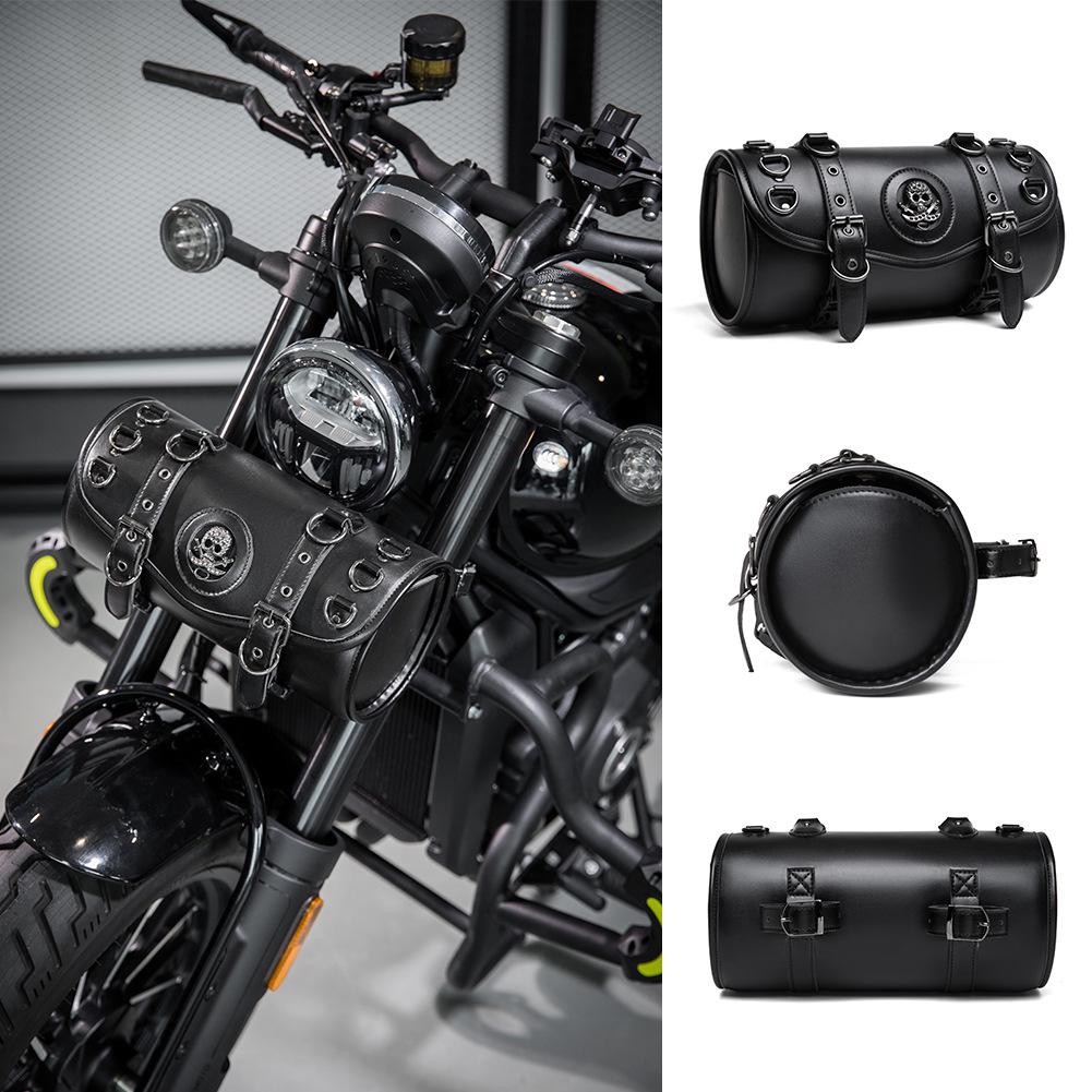 European-American Punk Harley Motorcycle Waterproof Front Bag with Contrast Design