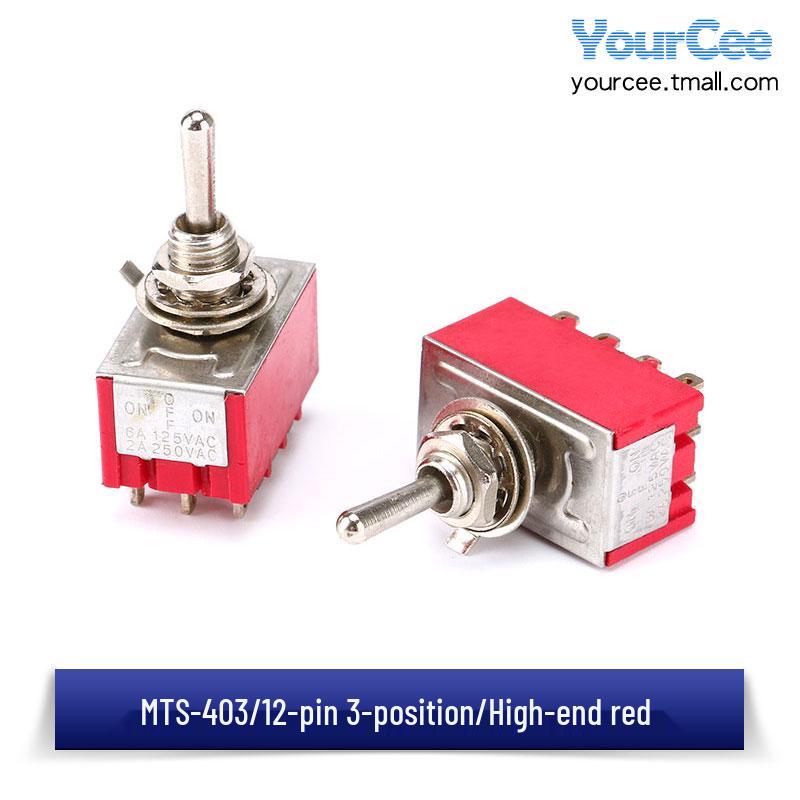 SPDT/DPDT Toggle Switch: 3/6/9/12 Pins, 2/3 Positions, Optional Reset, MTS-103/202
