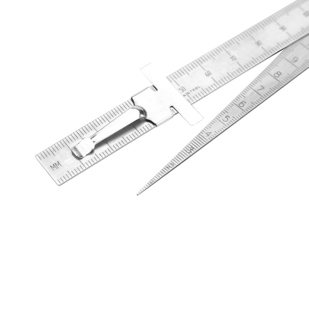 Stainless Steel Depth Ruler Welding Gauge Wedge Feeler Gauge  For Drill Hole Measurement