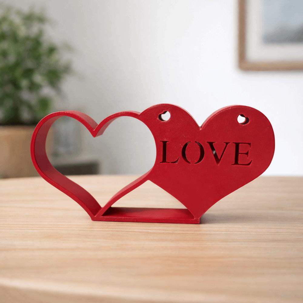 Art Craft Valentine Day Decorations Heart to Heart LOVE Ornaments Red Love Knot Ornament Table