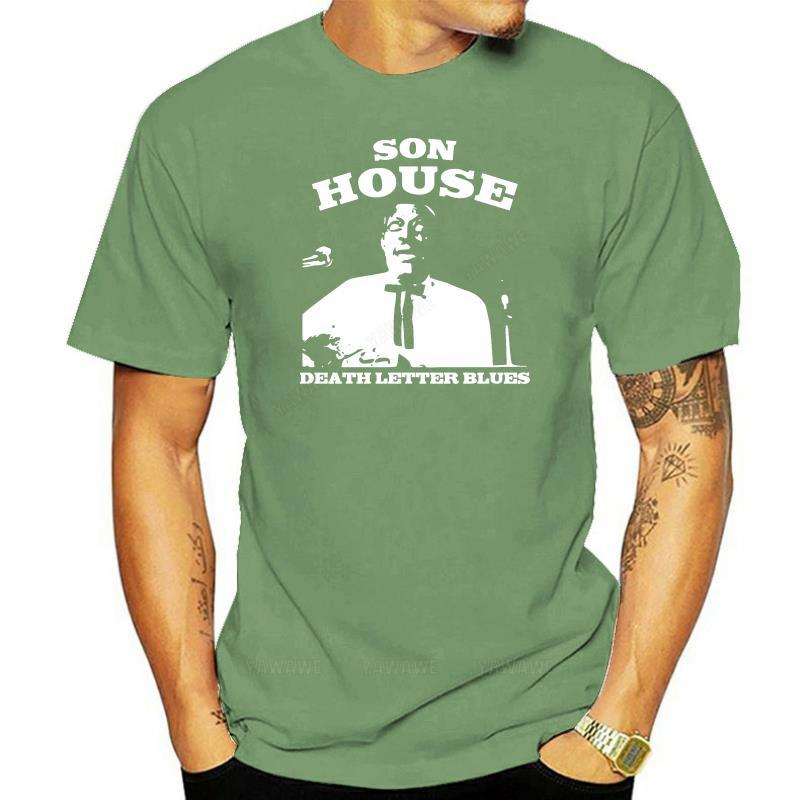 Man teeshirt Newest Son House Mort Lettre Bleus T Shirt Bleus Guitare Legend Couleurs Print Men Cotton Short Sleeve Tee tops S