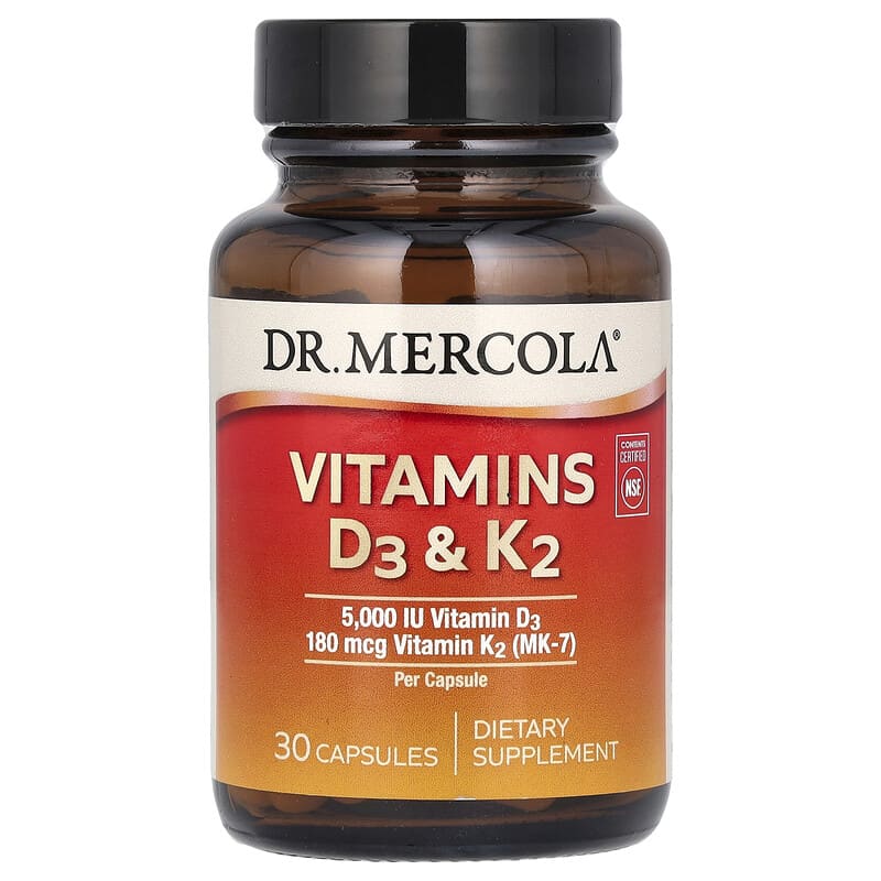 Dr. Mercola Vitamin D3 and K2, 30 Capsules X 1PCS