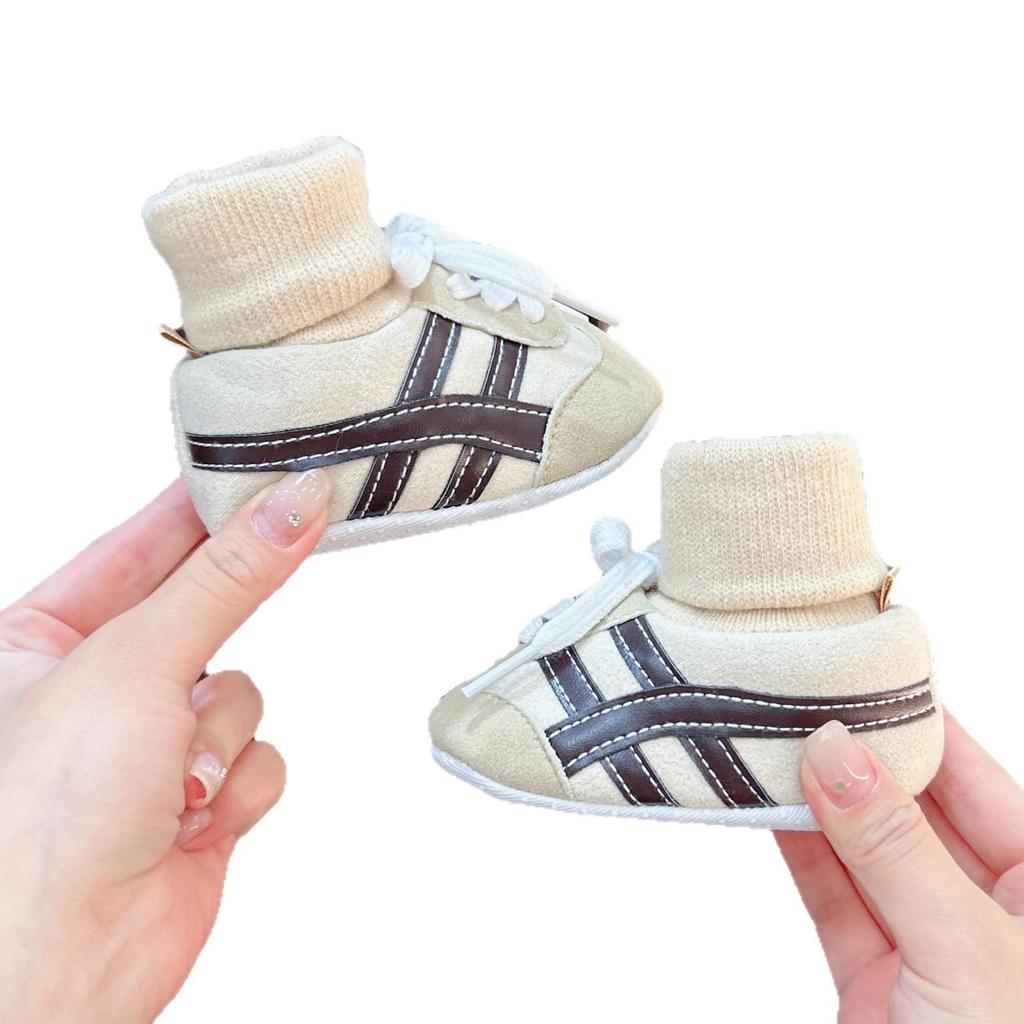 İlkbahar & Sonbahar Bebek Ayakkabıları: Kaymaz Yumuşak Tabanlı Ayakkabı-Çorap Kombinasyonu, Erkek ve Kız Çocukları İçin, 0-12 Ay