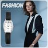 Women's Watch, Genuine Leather Strap, Analog, Square Watch, Waterproof, Antique, Simple, Stylish, Leather Band, Square Clock, Fashion Accessory