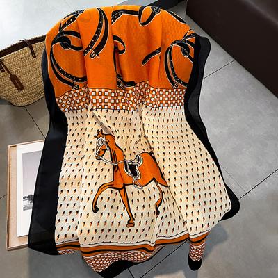 Luxuriöser Neuer Damen Baumwollschal Große Schals Pashmina Hijab Foulard Echarpe Marken Designer Druck Dame Strandstola Kopftücher