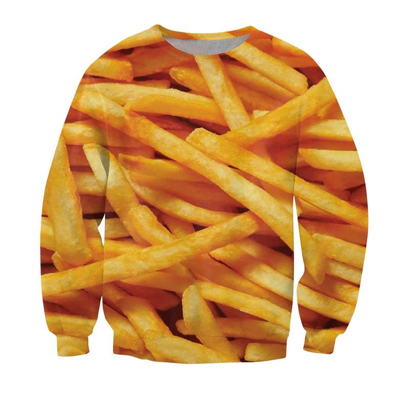 2026 New Fashion Funny Fried Chicken Sweatshirts Street Casual Men Women Hamburger Graphic 3D Printed Hoodies Crew Neck Clothing