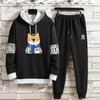 School Style Sweater Suit Spring Teen Student Sports Suit Casual Hooded Pullover and Pants Men