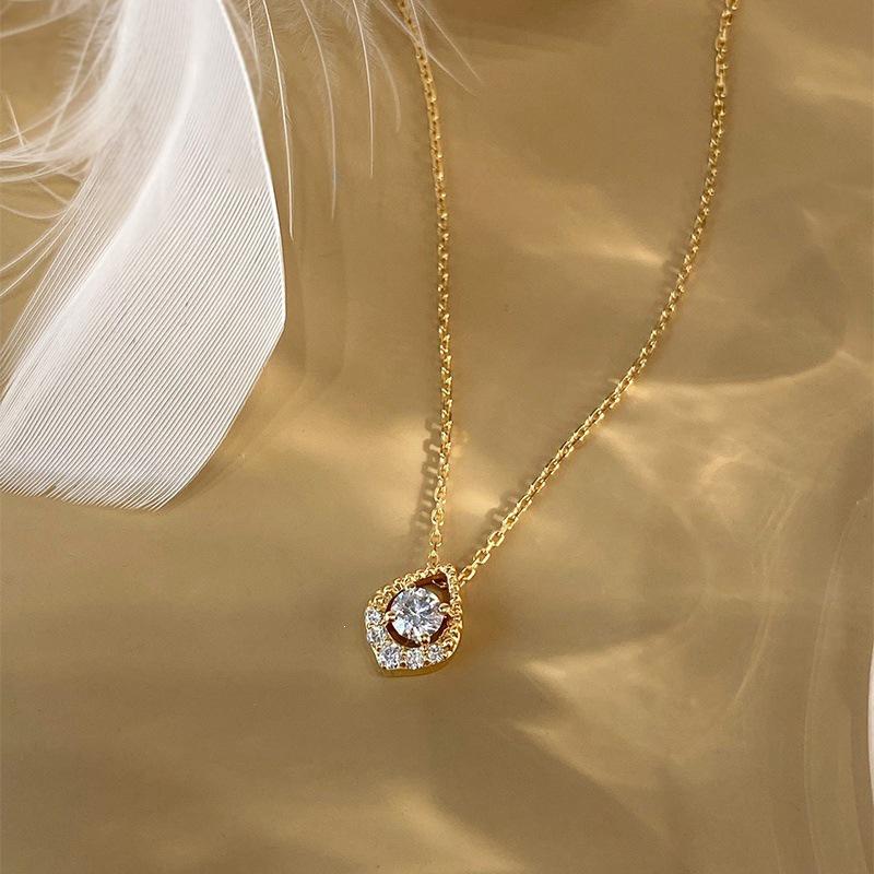 Star Tears 18k Gold-Plated S925 Silver Water Drop Zirconia Necklace 18k Gold Color