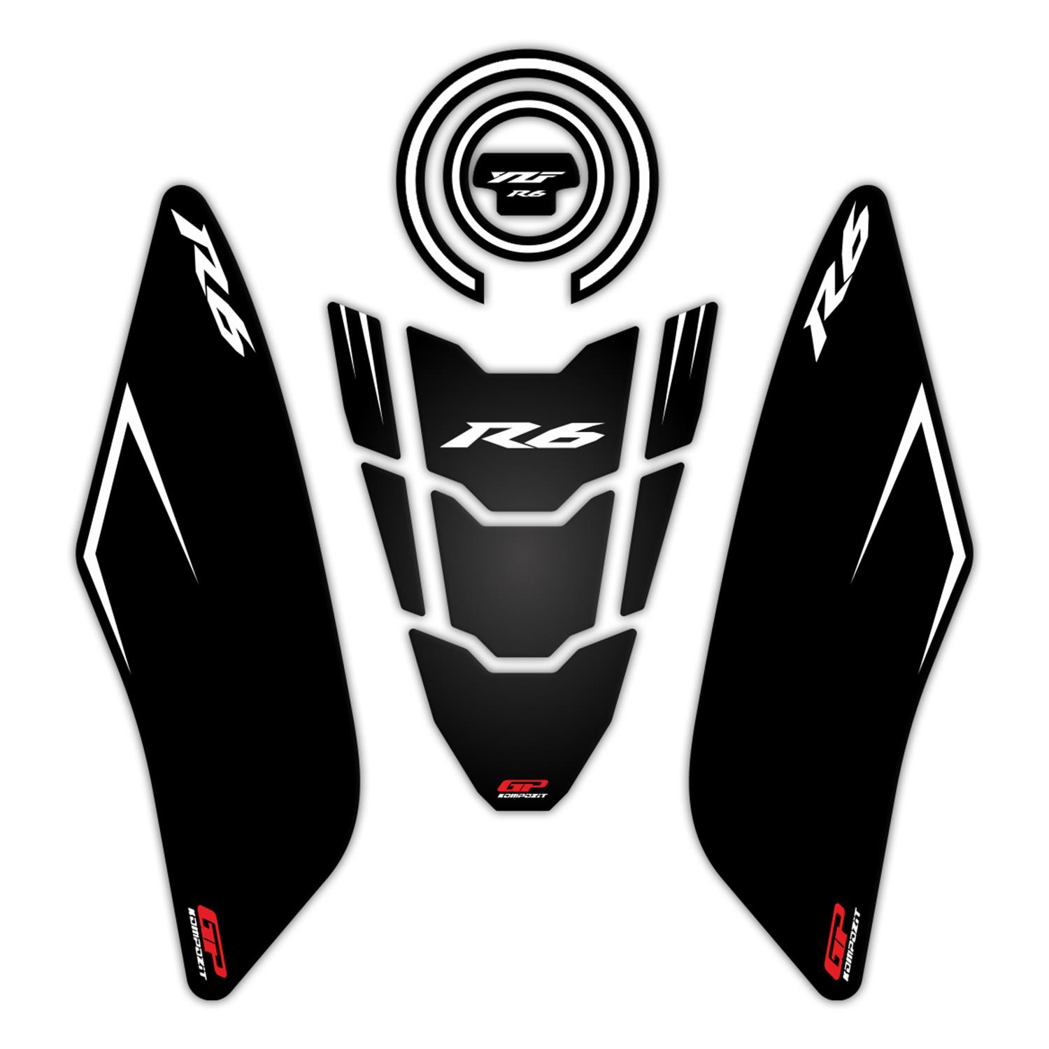 

GP Kompozit Yamaha R6 2017-2023 Uyumlu Tank Pad Seti Siyah