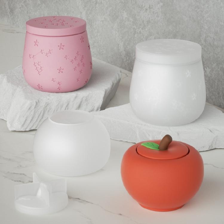 Resins Jar Molds with Lid Molds for Making Candle Cup Jewelry Case