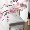 Japanese Pink Flower Cherry Blossom White Sheer Drapes for Living Room Bedroom Decor Window Curtain Curtain Panels