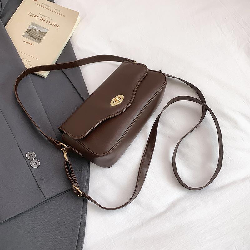 Retro Fashion New Large-capacity Lock Casual Work Commute Single Shoulder Underarm Small Square Women's Bag