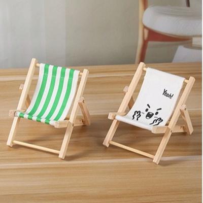 Halter Holzpuppenstuhl Baumwollpuppe Handyhalter Strandstuhl Mini Spielzeugmodell Puppenhaus Heimdeko