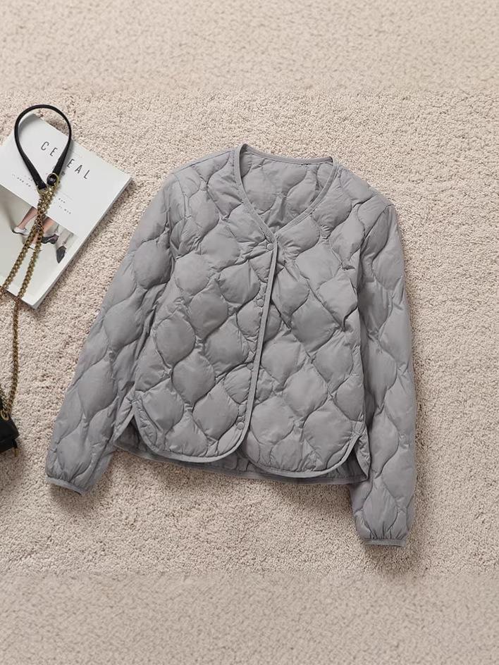 Vestă matlasată ușoară pentru femei, croială slim fit - Îmbrăcăminte exterioară trendy în stil retro