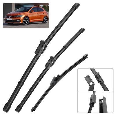 For Volkswagen VW Polo 6 AW1 BZ1 2017-2025 2018 Wiper Front & Rear Wiper Blades Windshield Windscreen Window Brushes 26"+18"+11"