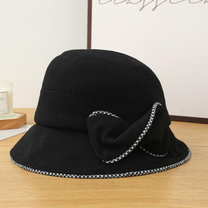 

Осенне-зимняя шляпа женская шляпа-ведро ретро универсальная шляпа-ведро с высоким чувством стиля шляпа-ведро с большими полями шляпа-таз One Size
