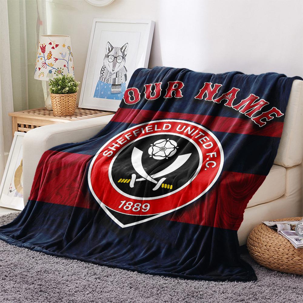 Custom Name Sheffield United Flannel Blanket, High quality Comfortable for All Seasons, Home Decor, Warmth and Comfort
