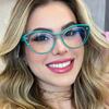 Vintage Anti Blue Light Optical Cat Eye Glasses Women Luxury Brand Designer Myopia Prescription Eyewear Punk Cartoon Line Frame