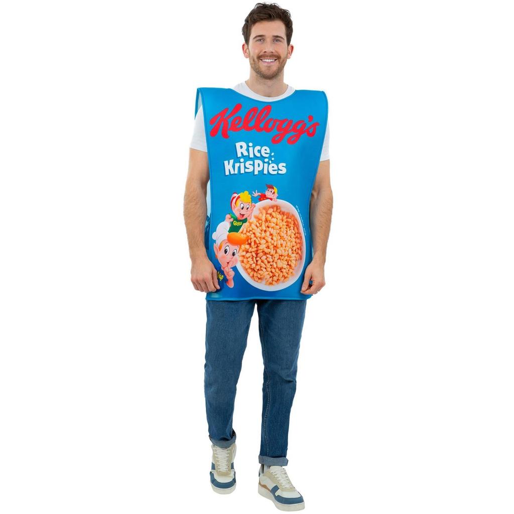 Kelloggs Unisex Adult Rice Krispies Cereal Box Costume Tabard