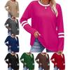 2025 European and American Cross-Border Autumn and Winter New Amazon T-Shirt Round Neck Loose Spliced Long-Sleeved Top