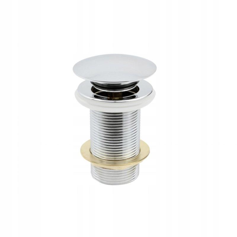 Hydroland Round Click-Clack Plug Without Overflow Silver 1 Pc