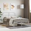 vidaXL Bed Frame with Headboard Metal White 120x190 Cm