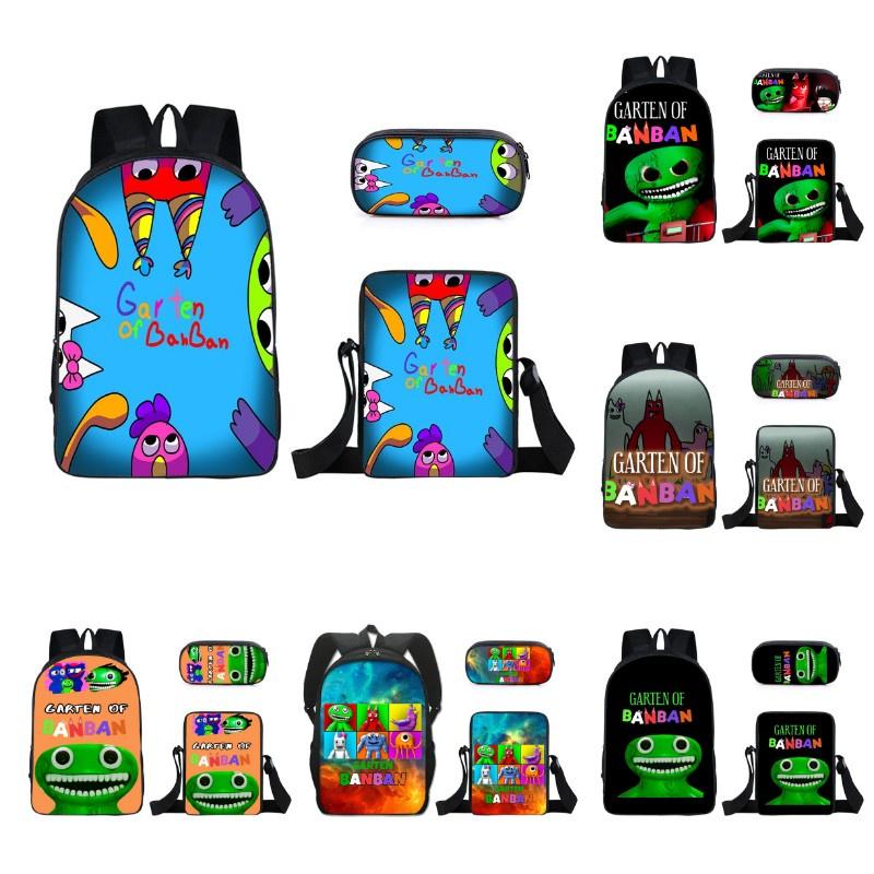3pcs/set Garten Of Banban Backpack Shoulder Bag Pencil Pouch Student School Gift