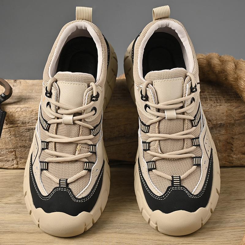 Módní protiskluzová pánská ležérní vycházková obuv ke všemu pánské pohodlné tenisky pravá kůže turistické ploché šněrovací pánská outdoorová obuv