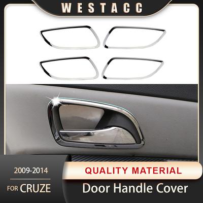 4 adet paslanmaz çelik araba iç kapı kulp kılıfı dekorasyon çıkartması çerçeve Trim için Chevrolet Cruze 2009 - 2015