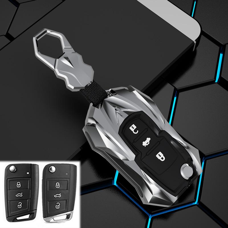 New Zinc Alloy Auto Shell Protective Car Key Case Silicone 3 Buttons Remote Fob Cover For Vw Golf Polo|Skoda Fabia Octavia