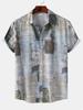 Camicia casual da uomo a maniche corte, con stampa 3D e bottoni, camicia estiva da spiaggia, camicia da campeggio, camicia formale da uomo a maniche corte
