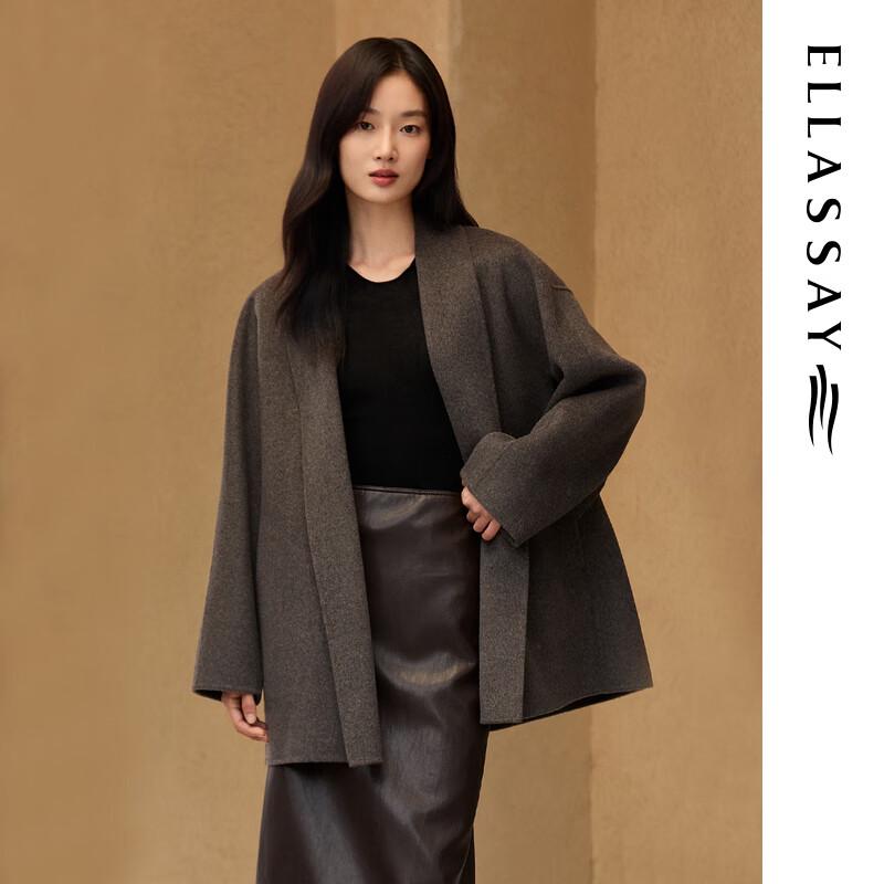 

ELLASSAY 2025 Autumn Merino Wool Blend Mid-Length Coat EWB364D01100 M