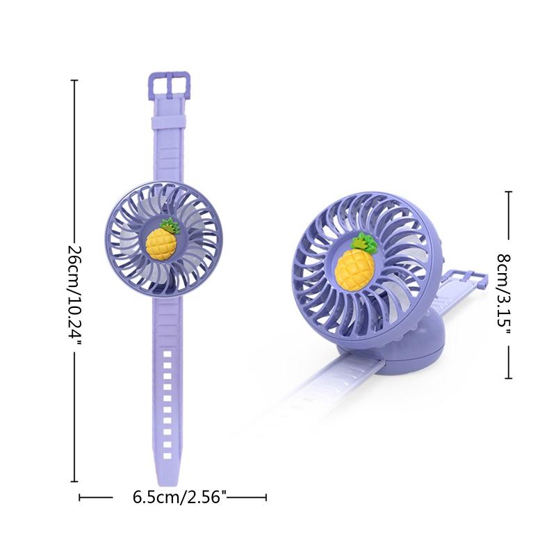 Portable Watch Fan Summer Mini Carry Wrist Fan Rotatable USB Rechargeable Air Cooling Fan Toy for Girls Boys