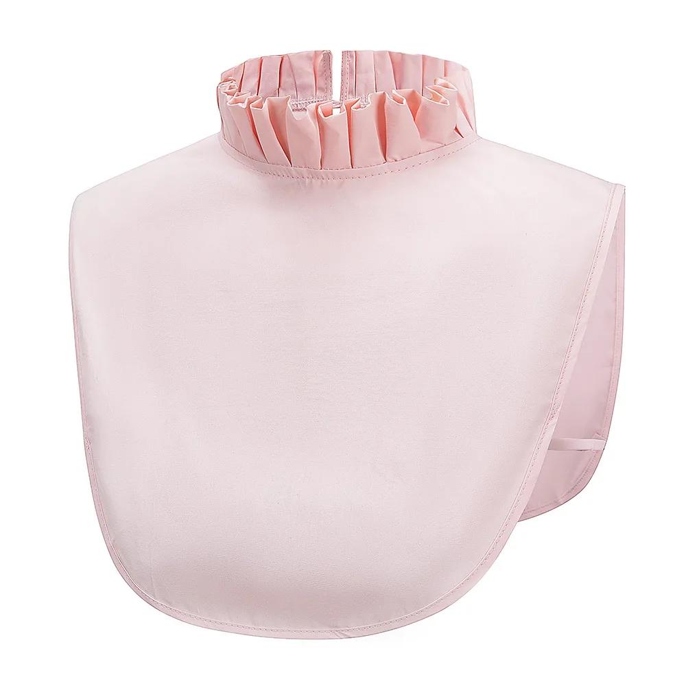 Female Stand Ruffle Shirt Fake Collar Womens Detachable False Collar White/Black/Pink Sweater Blouse Top Faux Collar Neckwear