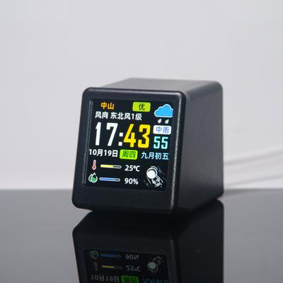Mini WLAN Wecker Wetter Temperatur Luftfeuchtigkeit Zeitanzeige Smart Kleiner Wecker Tragbarer Schreibtischwecker Heimdekorationen