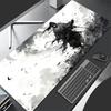 Mond Samurai Wolf Mauspads PC Cool Roter Anime Junge Tastaturteppich Gamer Schrank Mauspads Laptop Schwarz und Weiß Erweiterte Schreibtischmatte