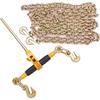 Ratchet Chain Binder 2PCS, 3/8"-1/2" Heavy Duty Load Binders, with G80 Chains 12000 lbs Secure Load Limit, Labor-saving Anti-skid Handle, Tie Down