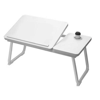 Folding Bed Table Multifunctional Study Desk with Cup Holder Lift Top Laptop Table for Home