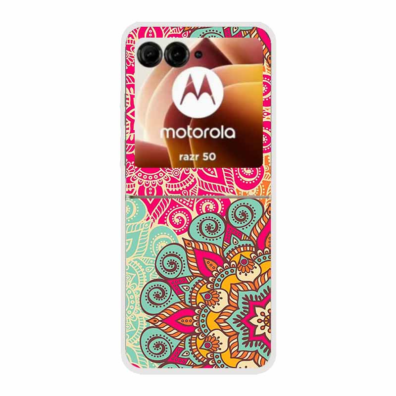 For Motorola Razr 50 Ultra Case Plastic Hard Painted Cartoon Transparent Back Cover Case for Motorola Razr 50 5G Hard PC Case 50
